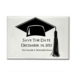 Save the Date Perz Graduation Cap Rectangle Magnet by The_Knotted_Palm