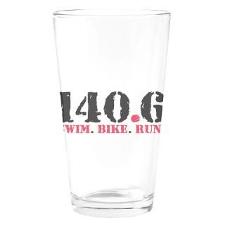 140 6 swim bike run drinking glass