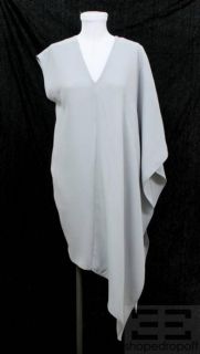 Karolina Zmarlak Grey Silk Asymmetrical One Shoulder Dress Size XS