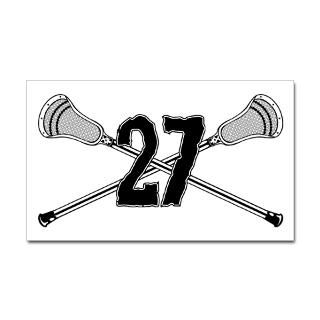 Stickers  Lacrosse Number 27 Rectangle Sticker