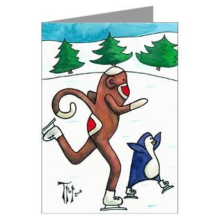 2008 Christmas Sock Monkey an Greeting Cards (Pk