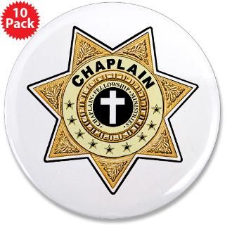 Star Badge 3.5 Button (10 pack)  Buttons LEC Badge  Chaplain