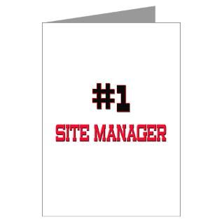 Number 1 SITE MANAGER Greeting Cards (Pk of 10)