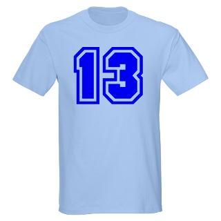 Varsity Uniform Number 13 (Blue) Ash Grey T Shirt for