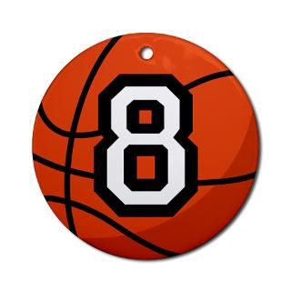 Basketball Player Number 8 Ornament (Round) for