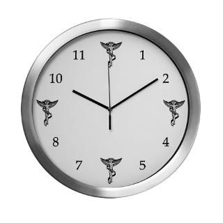 Chiropractic Caducei Modern Clock  Chiropractic Wall Clocks