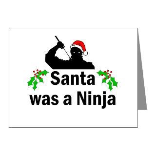 Note Cards  Santa Was A Christmas Ninja Note Cards (Pk of 10
