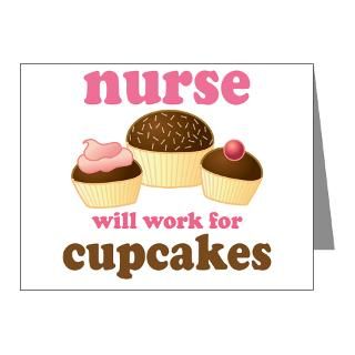 Chocolate Note Cards  Nurse Gift Cupcakes Note Cards (Pk of 10