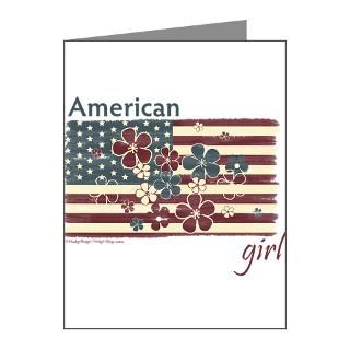 July Note Cards  American Flag American Girl Note Cards (Pk of 10