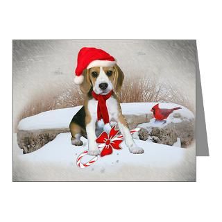 Beagle Note Cards  Beagle Christmas Scene Note Cards (Pk of 10