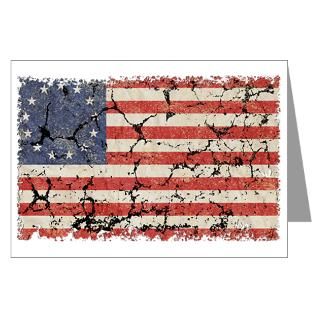 13 Colonies US Flag Distresse Greeting Cards (Pk o