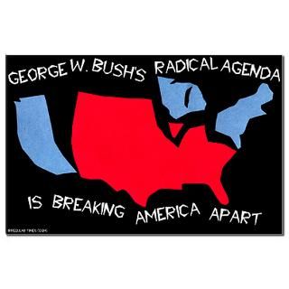 11x17 America Broken Apart Poster  Anti Bush Stickers, Buttons and