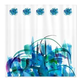 Abstract Gifts  Abstract Bathroom  Atom Sea #19 Shower Curtain