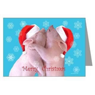Merry Christmas Pigs Greeting Cards (Pk of 10) for