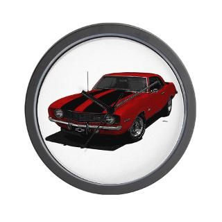 69 Gifts  69 Home Decor  1969 Camaro Z28 Red & Black Wall Clock
