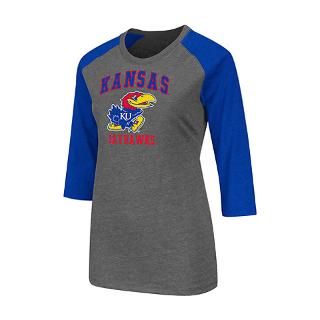 Kansas Jayhawks Royal Womens Nimbus 3/4 Sleeve T Shirt