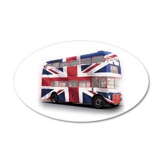 London Bus with Union Jack an 38.5 x 24.5 Oval Wal