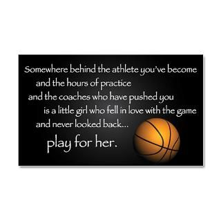 Basketball Wall Decals  Play for Her black 38.5 x 24.5 Wall Peel