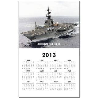 43 Gifts  43 Home Office  USS CORAL SEA (CV 43) Calendar Print