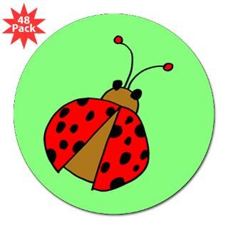 Cute Cartoon Beetle 3 Lapel Sticker (48 pk) for