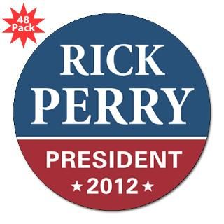 Rick Perry President 2012 3 Lapel Sticker (48 pk