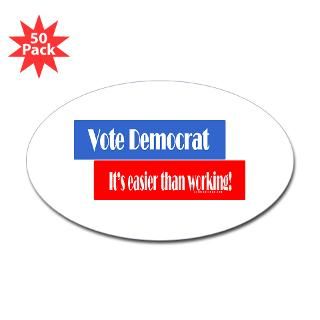 Vote Democrat Oval Sticker (50 pk)