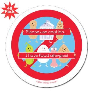 Multiple Food Allergies 3 Lapel Sticker (48 pk