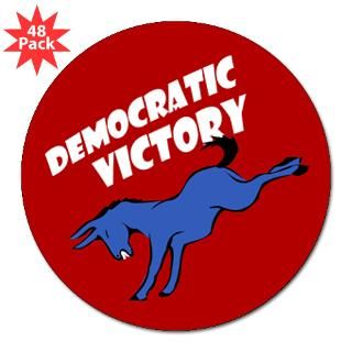 Democratic Victory 3 Lapel Stickers (48 pack
