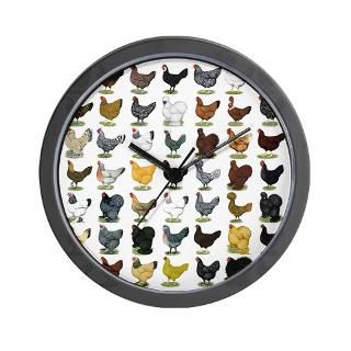 49 hen breeds wall clock