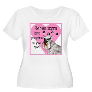 Schnauzer Pawprint Heart Plus Size T Shirt by jillyjaxpetart
