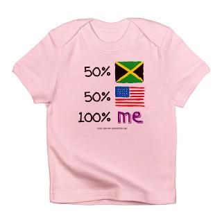 America Gifts  America T shirts  Jamaica/USA Flag Design Infant T