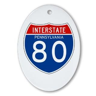 Interstate 80   PA Oval Ornament for $12.50