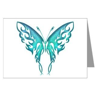 Greeting Cards  Butterfly Tat Teal (91) Greeting Cards (Pk of 10