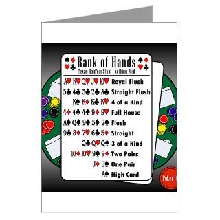 Poker 101 Texas Holdem Rank of Hands Greeting Car