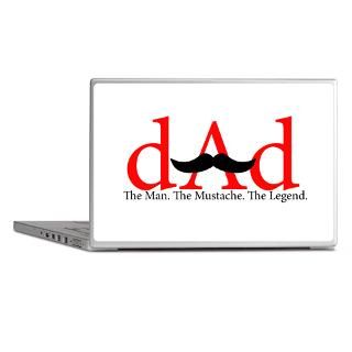 Curly Gifts > Curly Laptop Skins > Red Dad Mustache Laptop Skins