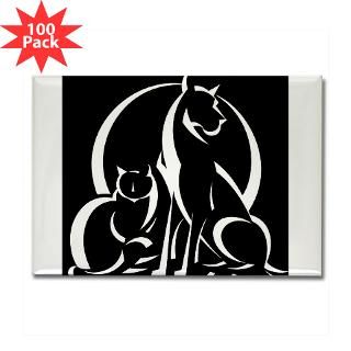 cat and dog Rectangle Magnet (100 pack)