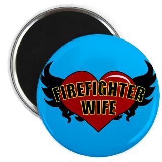 FIREFIGHTER WIFE HEART & WINGS 2.25 Button (10 p