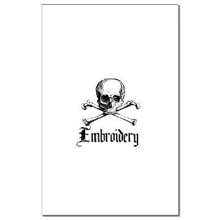 Embroidery   Skull and Crossb Mini Poster Print