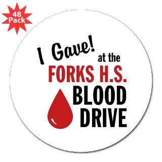 Forks Blood Drive 3 Lapel Sticker (48 pk)