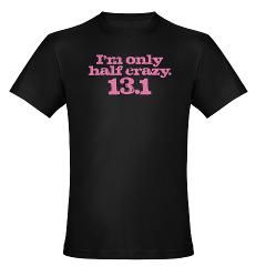 Half marathon half crazy pink Peformance Dry T Shirt by Admin
