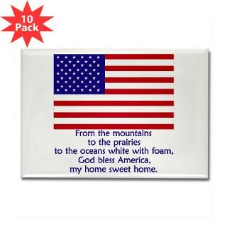 God Bless America w flag Rectangle Magnet (10 pack
