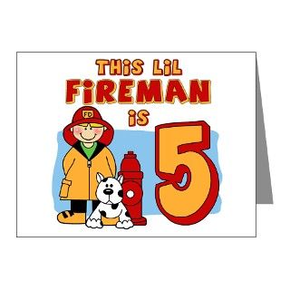 5Th Birthday Note Cards > Fireman 5th Birthday Invitations (Pk of 10