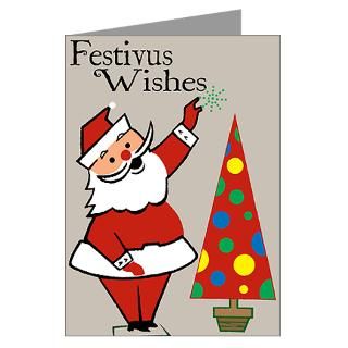 Vintage Festivus Cards With Santa (Pkg of 10)