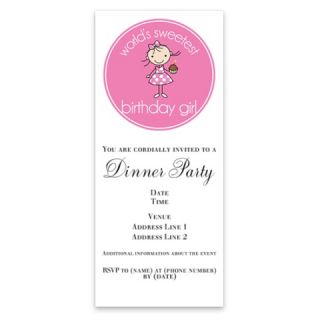 birthday girl blue cake Invitations by Admin_CP4212587  507083051