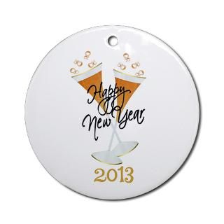 Champagne New Year 2013 Ornament (Round)  Christmas Holiday Ornaments