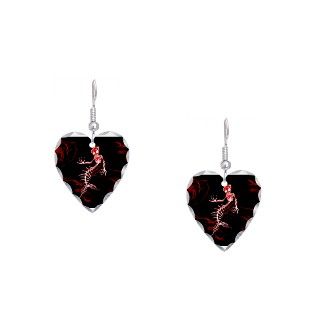 Abstract Gifts  Abstract Jewelry  Blood Red Mermaid Skeleton Earring