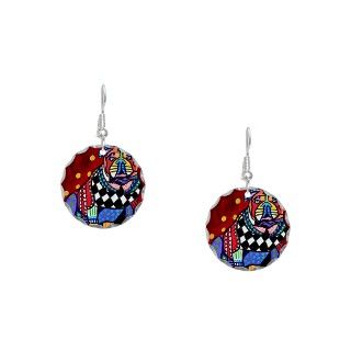 Abstract Gifts  Abstract Jewelry  Bulldog Art Earring Circle Charm
