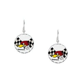 Auto Gifts  Auto Jewelry  Racing Crane Earring Circle Charm