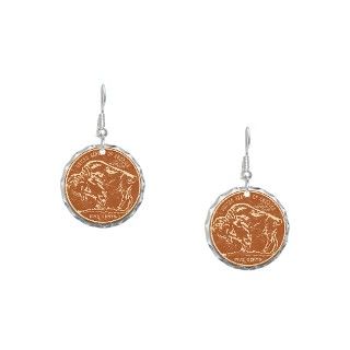 Bison Gifts  Bison Jewelry  Buffalo Nickel   Earring Circle Charm