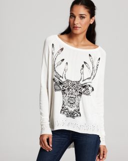 Lauren Moshi Sweater   Johnson Deer Graphic
